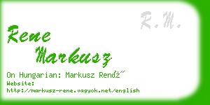 rene markusz business card